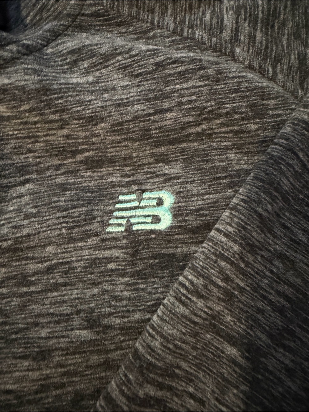 New Balance Charcoal Heather Full-Zip Hoodie with Mint Accents - Picture 2 of 5